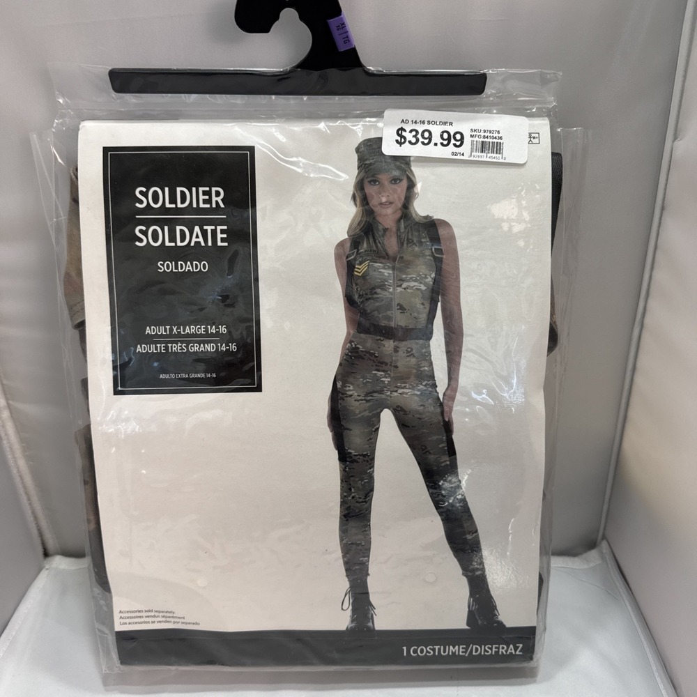 Costume, Female Soldier, Adult XL 14-16 , NIP